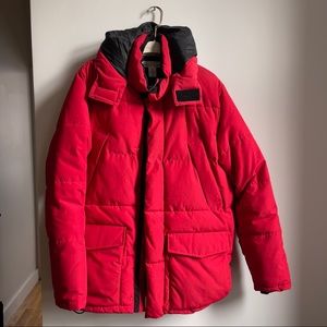 H&M Warm Puffer Mens Jacket Red Size Medium